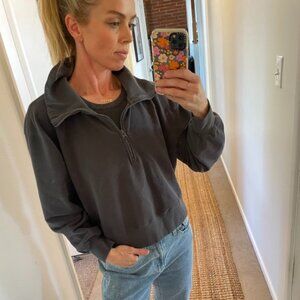 Abercrombie & Fitch Half Zip (size: L, grey)